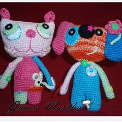 Gatito y Perrito botones